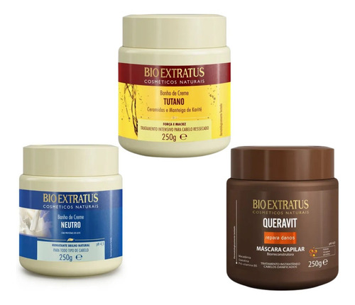 Imagem 1 de 4 de Cronograma Bio Extratus Para Todos Tipos De Cabelos 250g X 3