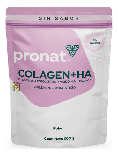 Colageno Colagen+ha (sabor Natural) (500 Gramos) Pronat