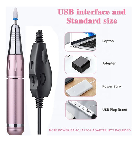 1 Cable Repuesto P/ Pulidor D/ Uñas Profesional Usb