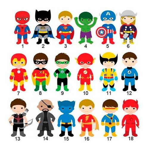 50 Tags Topper, Apliques Docinhos Heróis - Liga Justiça Baby