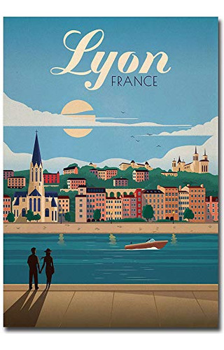 Imán Para Nevera Con Diseño Vintage De Lyon France Travel, T