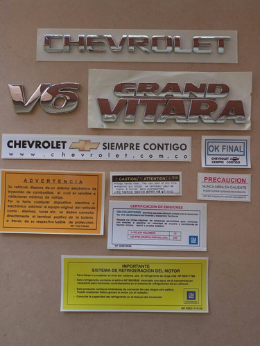 Chevrolet Grand Vitara Emblemas Y Calcomanias 
