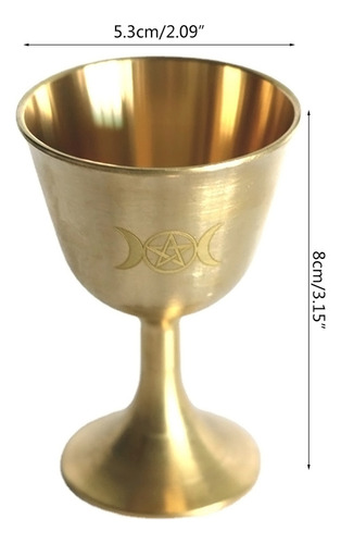 Copa De Altar Wicca, De Latón Bañado En Oro, For Ceremonia,