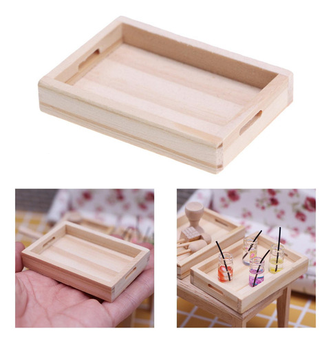 L Modelo De Bandeja De Madera En Miniatura For Casa De
