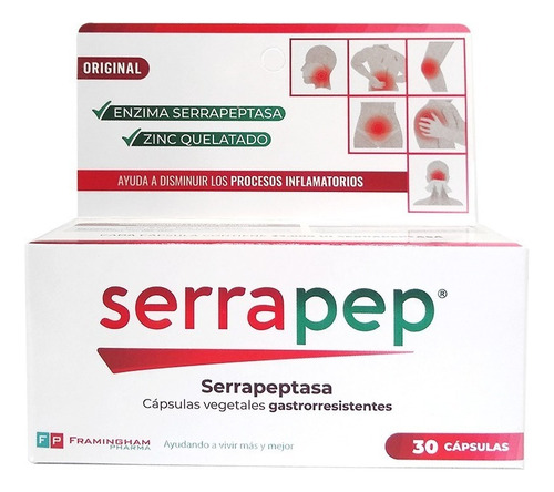 Serrapep Cerrapep 30 Cáps Gastrorresistente Antinflamatorio Sabor No Aplica