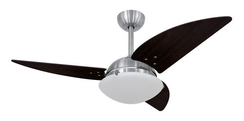 Ventilador De Teto Volare Escovado Class Tabaco Moderno 110v Diâmetro 113 Cm Frequência 127v Material Das Pás Mdf Quantidade De Pás 3 127v