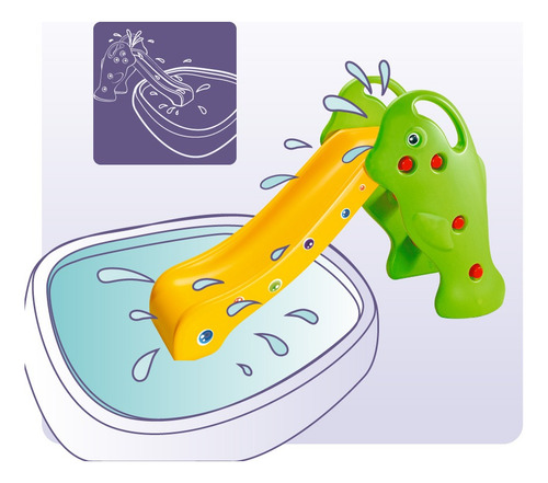 Resbaladilla Para Niños Delfín Alberca Mytoy 5537 Juguete Color Verde