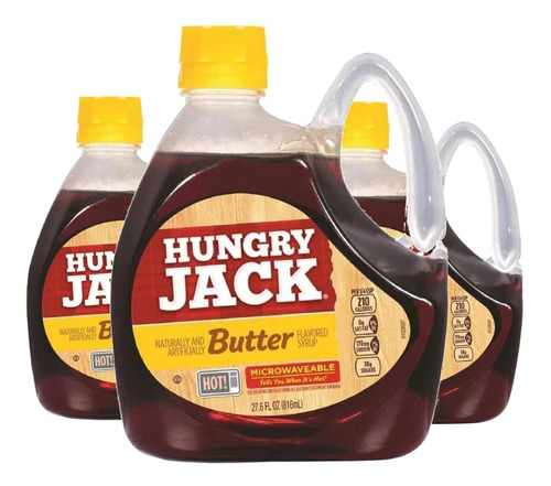 Maple Syrup Amanteigado Hungry Jack 816ml (3 Unidades)