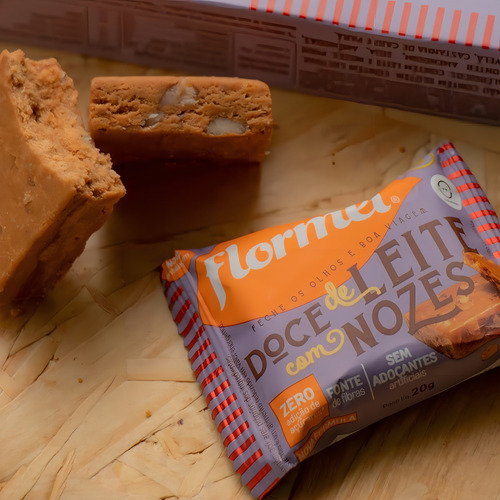 Pack Doce de Leite com Nozes Flormel Caixa 60g 3 Unidades