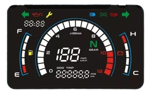 Metro Digital Tft Auto Regulación Para Motocicleta 