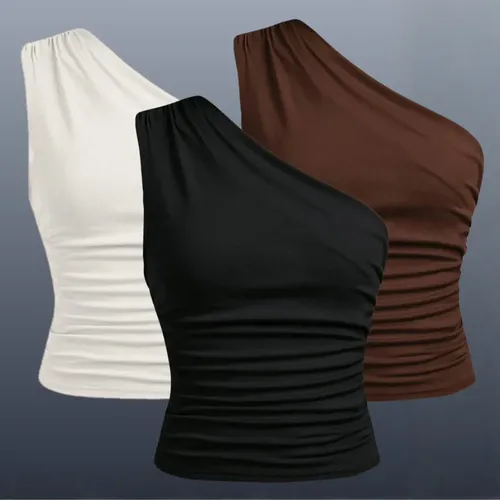 Kit 2 Blusa Feminina Elegante Mula Manga Assimétrica Casual (opções de kits, P ao G)