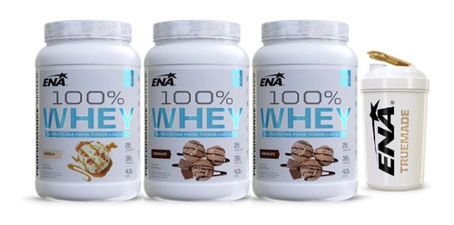 Proteína Whey Protein 3kg + Shaker Ena Sport