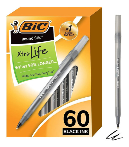 Lapiceras Ballpoint Bic Set 60 U Black1