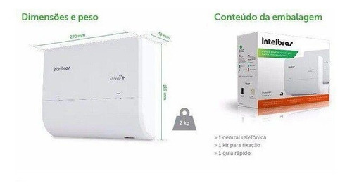 Central Telefone Pabx Modulare 2 Linhas 4 Ramais Intelbras