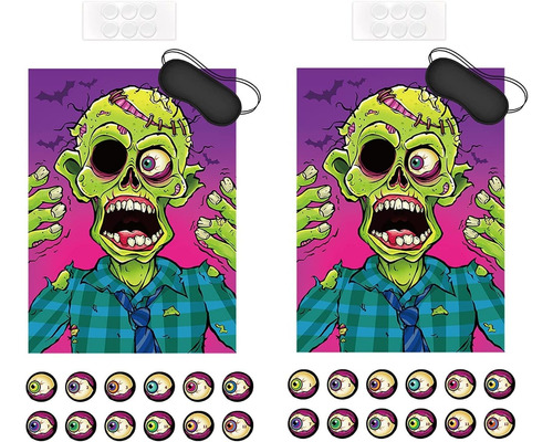 Pin The Eyeball On The Zombie Halloween Party Game Set ...