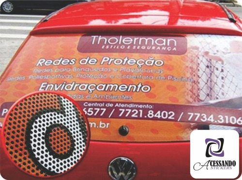 Imagem 4 de 6 de Adesivo Perfurado Vidro Carro Personalizado Festas E Eventos