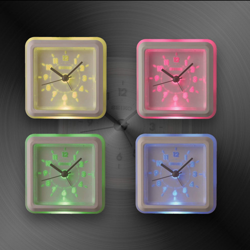 Despertador Seiko Ena Branco Com Iluminação De Gradação