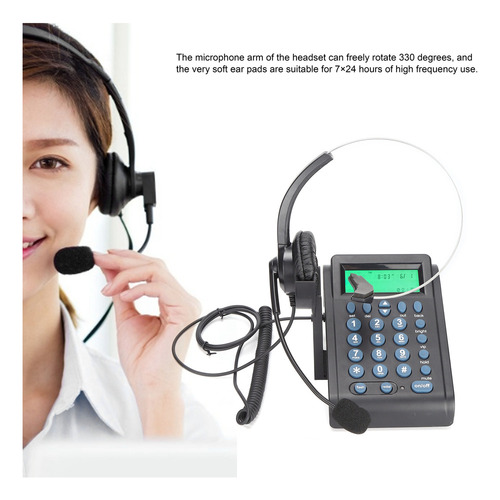 Telefone Com Fio Ht910 Call Center Com Fone De Ouvido
