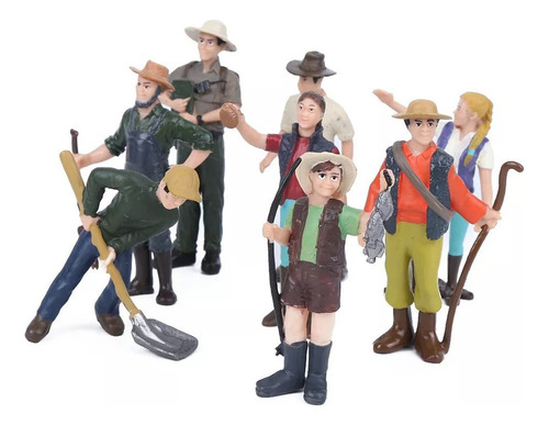 S 16pcs Simulação Fazenda Personagem Modelo Conjunto
