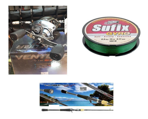 Combo De Baitcasting Completo Reel Caña Multi Marine Sports