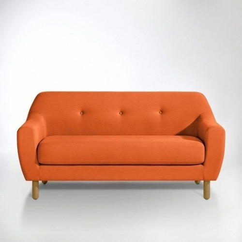Corail Loveseat Estilo Escandinavo De Color Naranja Diseño De La Tela Lino