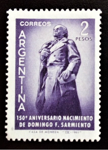 Argentina, Sello Gj 1220 Domingo Sarmiento 1961 Mint L13551