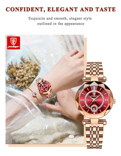 Reloj De Cuarzo Elegante De Lujo Con Diamantes Para Mujer