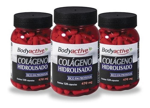 Kit Colágeno Hidrolisado 360 Cápsulas Bodyactive Sabor Natural