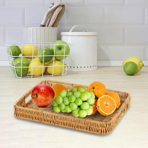Cesta De Mimbre Tejida, Contenedor Para Rectangular