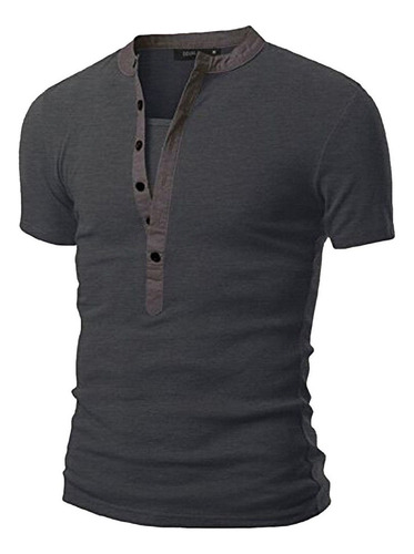 Camiseta Hombre Manga Corta Blusa Botón 9463