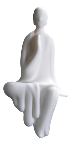 Estatuilla De Buda Sentado De Blanca, B 5.7x3.4x10.6cmb