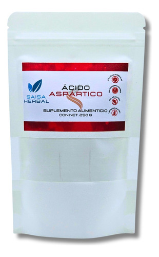 Acido Aspártico Bolsa Con 250g Saisa Herbal Sabor Natural