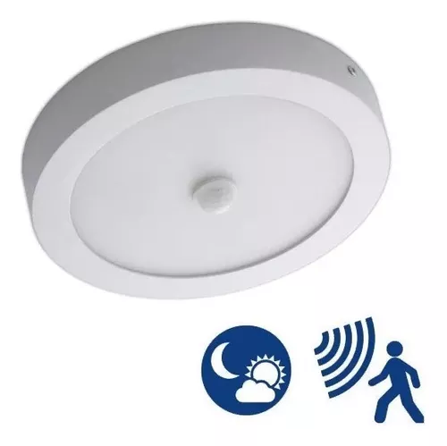 Foco Led Plafon 18w Sensor De Movimiento Pir Redondo