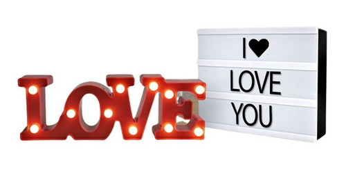 Letreros Luminosos Love Y Pizarrón Con Letras Intercambiable