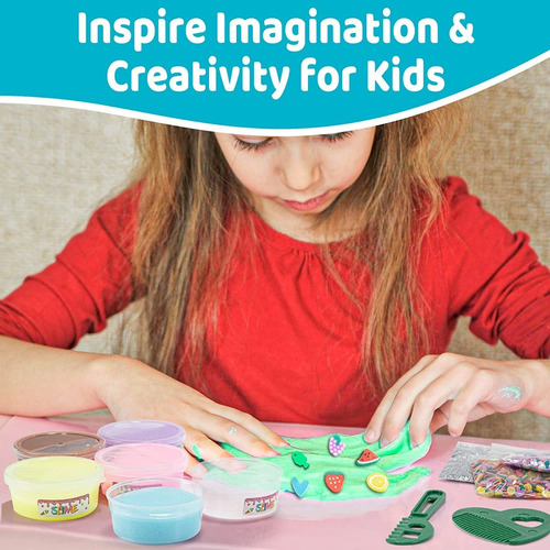 Imagen 5 de 7 de Kit De Slime Para Niños Y Niñas Limo Elastico 6 Piezas