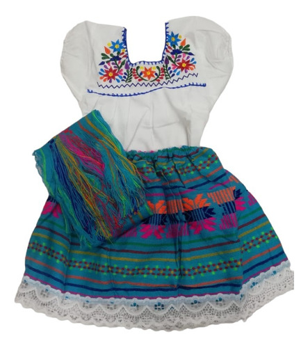 Traje Artesanal Niña Lupita Guadalupana Indita Pastorcita T1