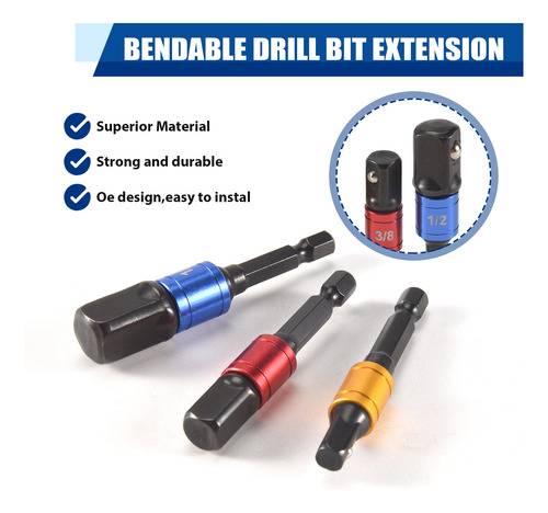Juego De Brocas De Extensión Flexible Con Vástago Hexagonal,