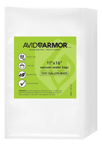 Avid Armor Bolsas Comerciales Para Envasar Al Vacio, Libres 