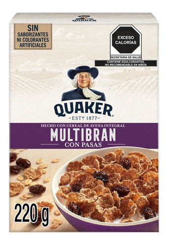 Cereal Quaker Multi Bran Pasas 220 Grs. 