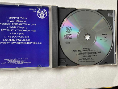 Elton John - Empty Sky - Cd (west Germany) (Usado)