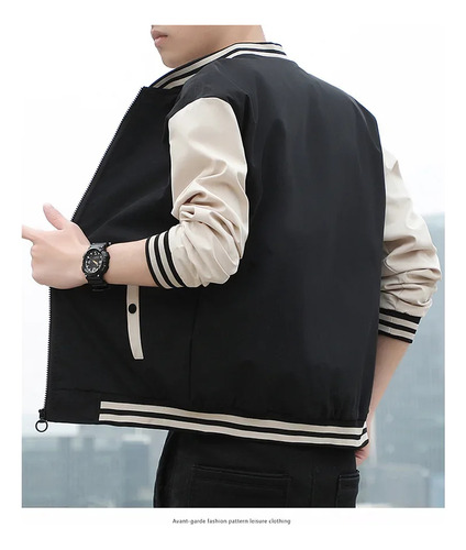 Chaqueta De Béisbol De Estilo Coreano Para Hombre - Top Fino Casual