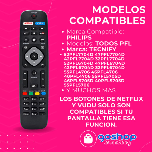 2pz Control Compatible Philips Todas Pantallas Smart Tv Pfl