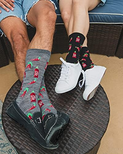 Calcetines Memoi Hot Sriracha Bamboo Blend Crew Negro 9-11