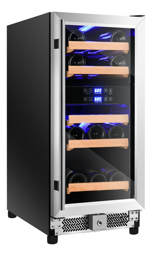 Advanics Refrigerador De Vino De Doble Zona De 15 Pulgadas D
