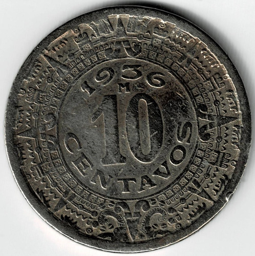 Moneda  De  México  10  Centavos  1936  Oferta