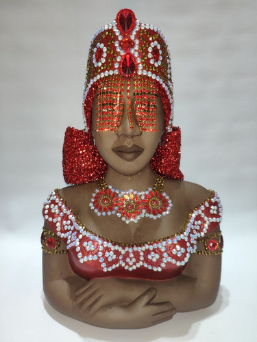 Imagem 1 de 4 de Iansã Busto Em Gesso - 35cm