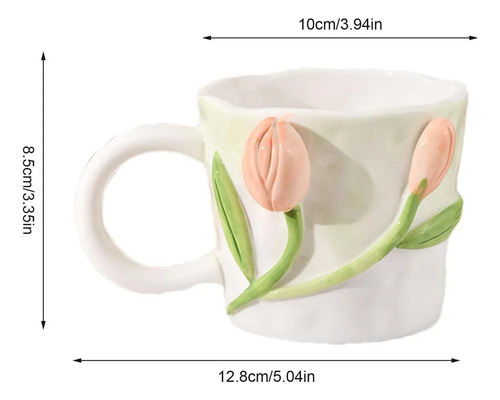 Taza De Cerámica Con Flores 3d Taza De Café Con Flores 3d Ta