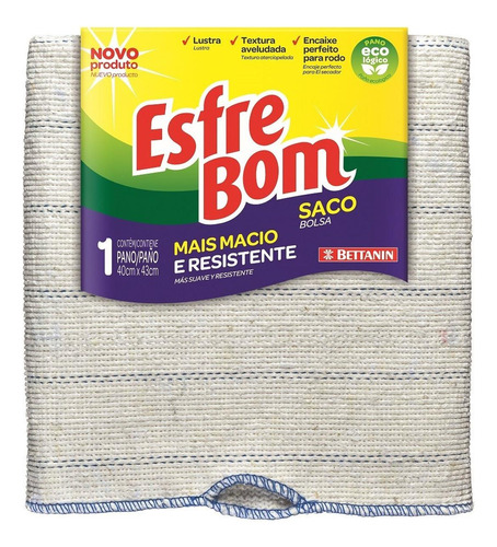 Pano Limpeza Esfrebom Ecologico Saco Rodo  Bt4982