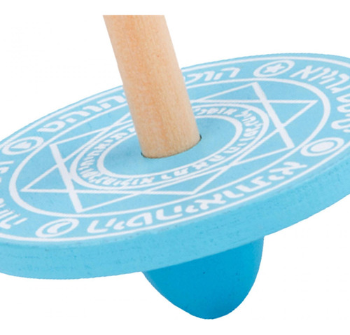 2 La Madera Giratoria Juega La Superficie Lisa Pintada Azul