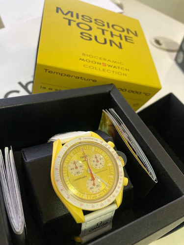 Reloj Omega X Swatch Bioceramic Mission Sun (usado) Blanco Blanco Amarillo (Usado)